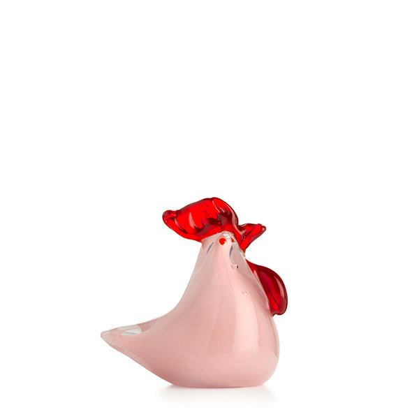 Glasshøne Rosa 8 cm