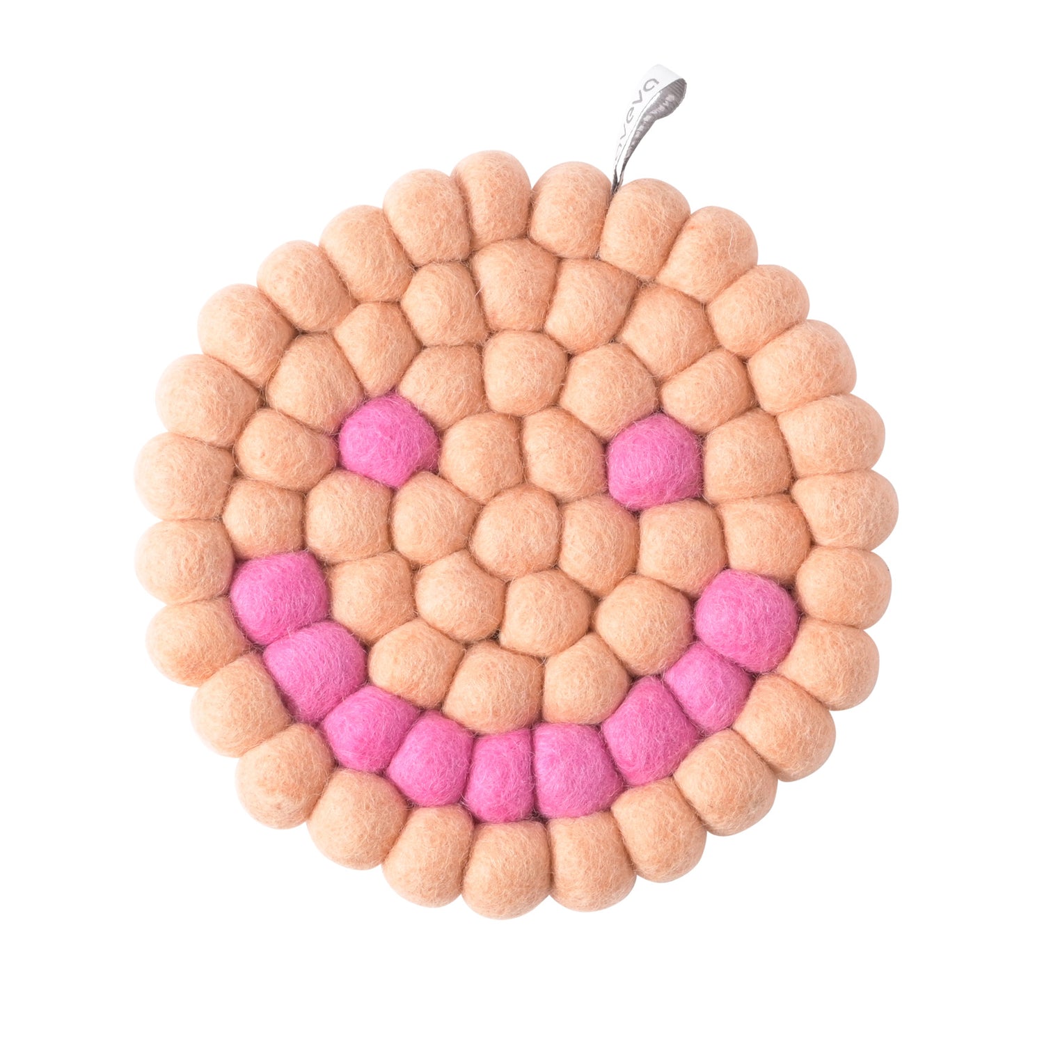 Ull trivet Smiley rund fersken