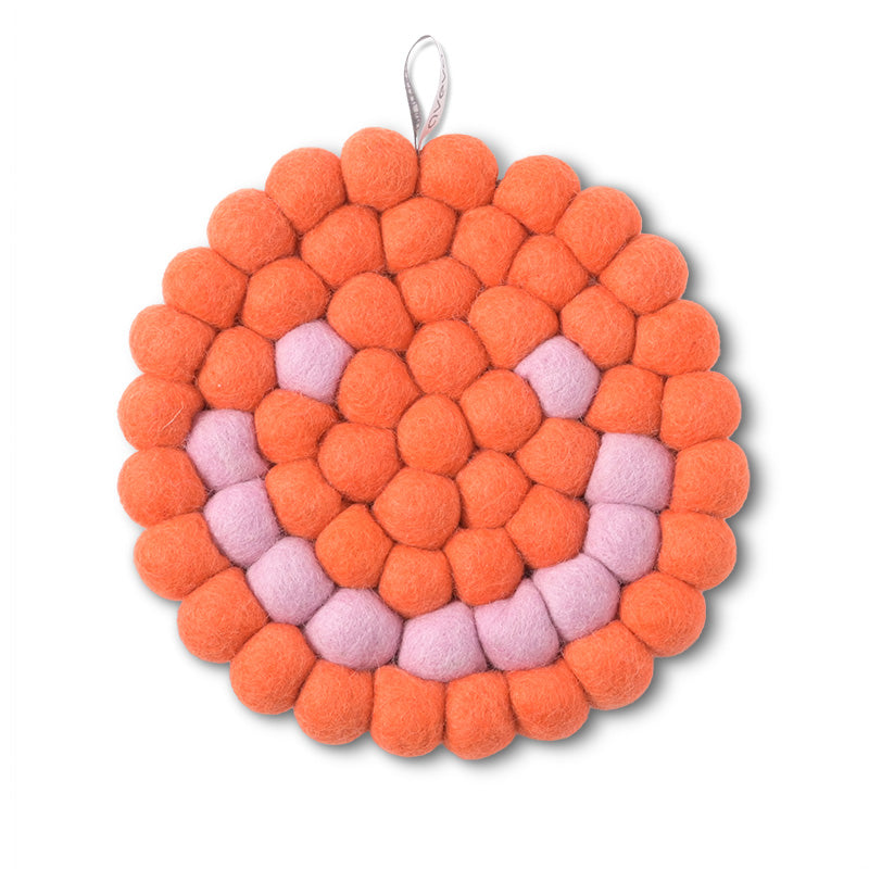 Ull trivet Smiley rund grapefrukt