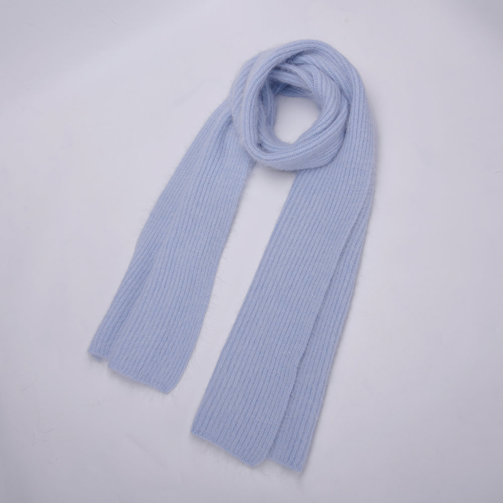 Skjerf Single Rib Lyseblå