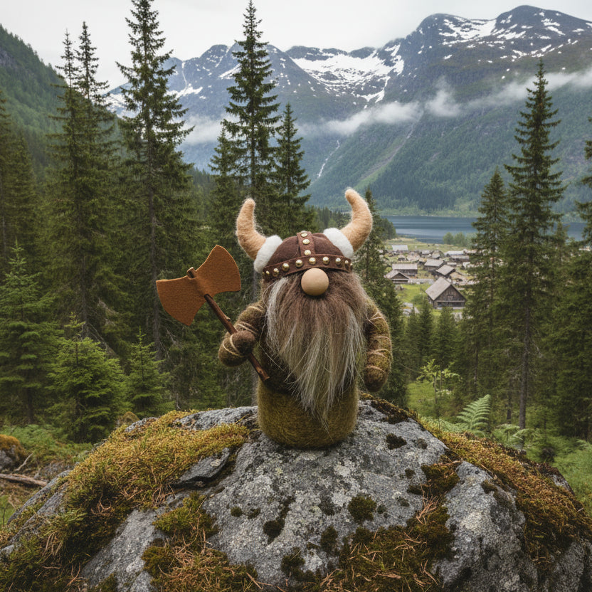 Filtfigure Viking med øks