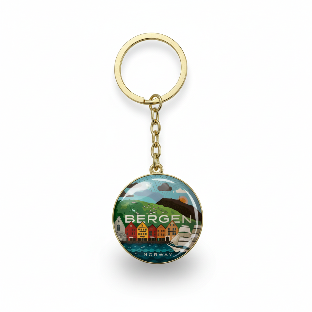 3D Bergen keychain render