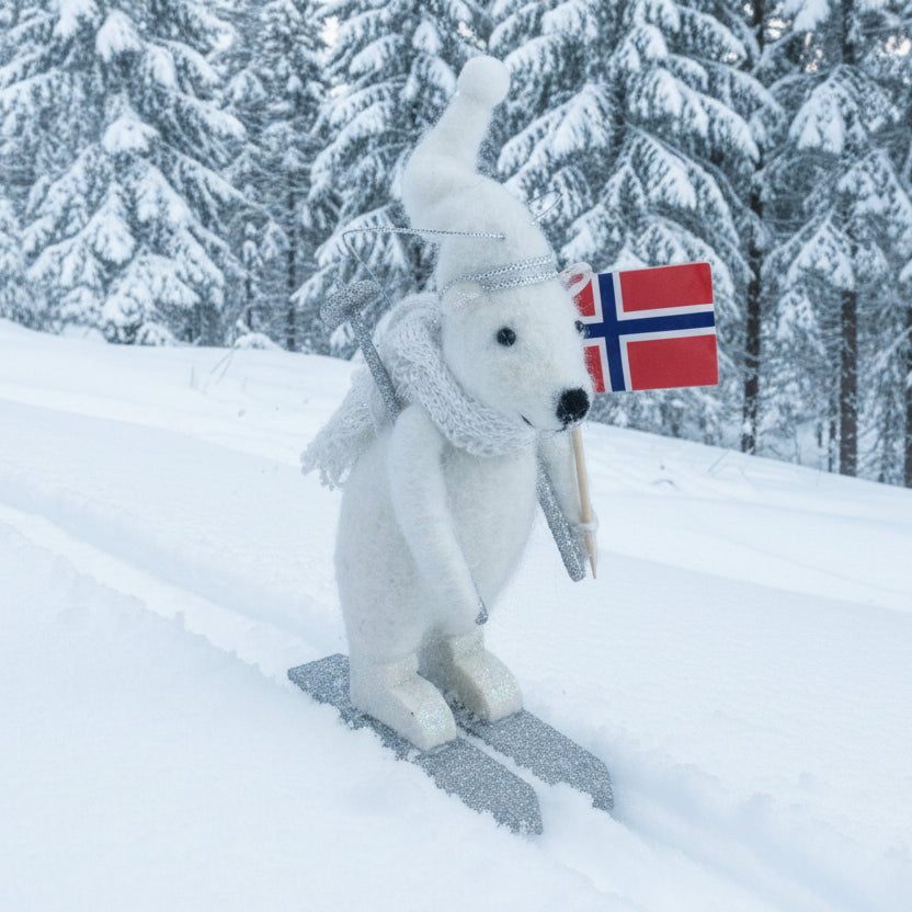 Filtfigur Mus hvit alpin