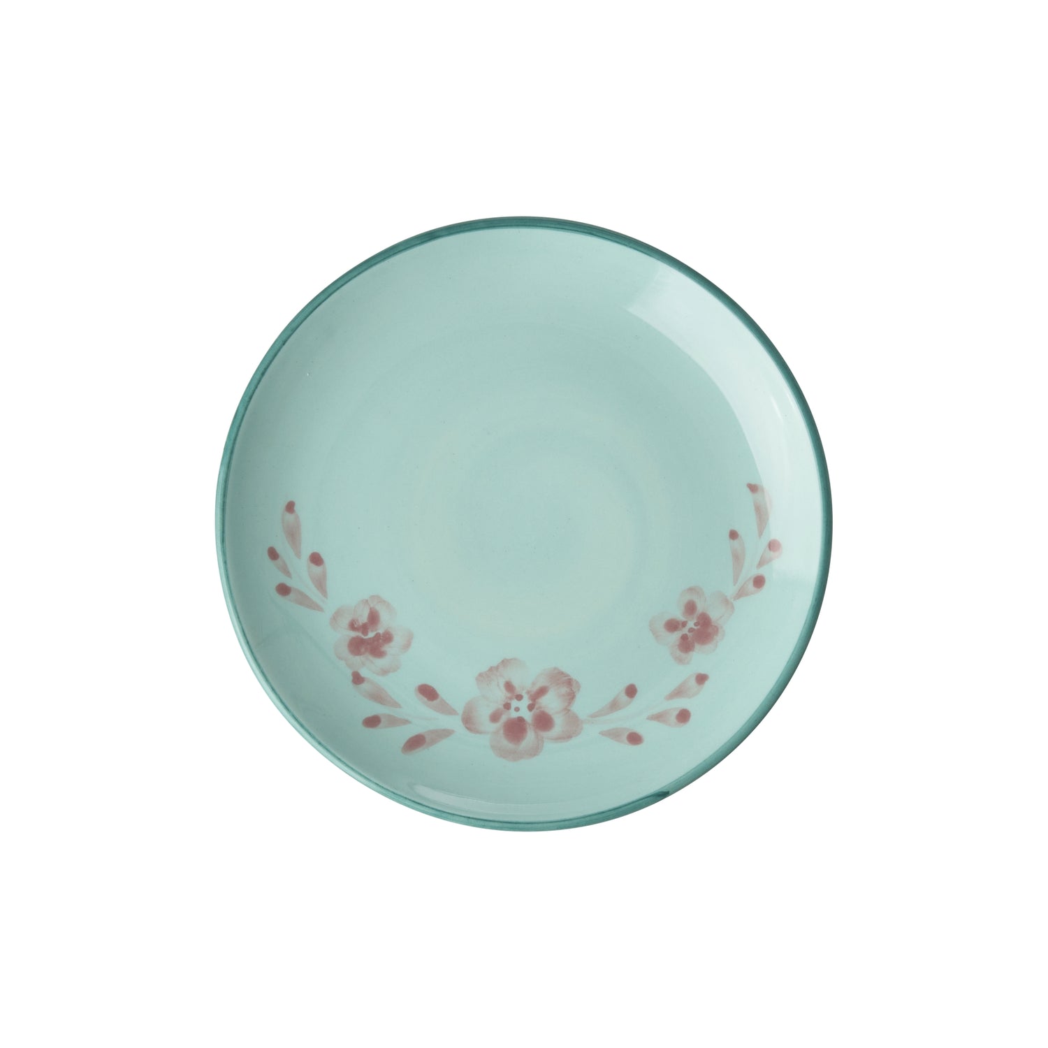 Ceramic Cake Plate Hand-painted Flower Vine