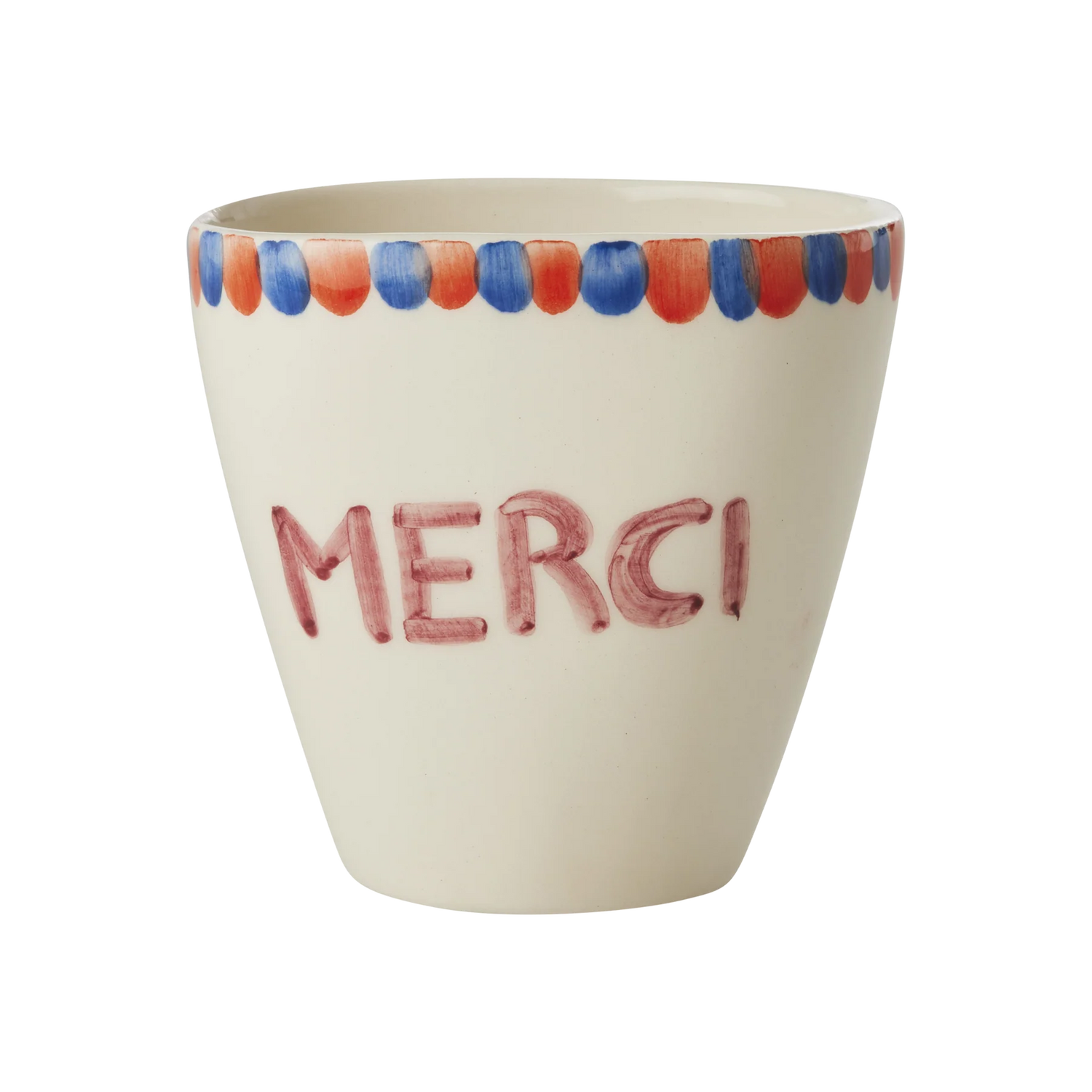 Ceramic Oval Cup Hand-painted MERCI