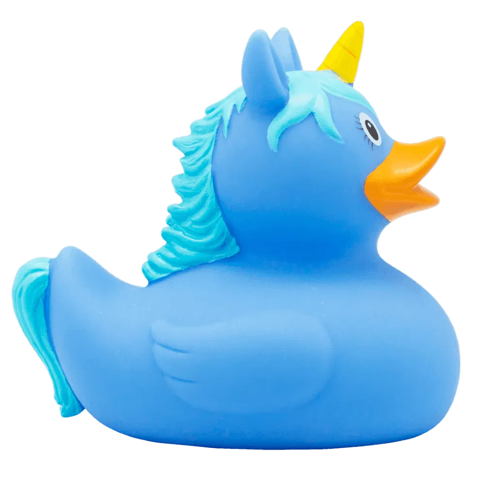 badeand enhjørning blå