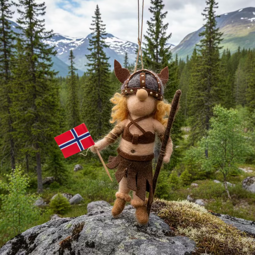 Filtfigur Viking kvinne i skjørt