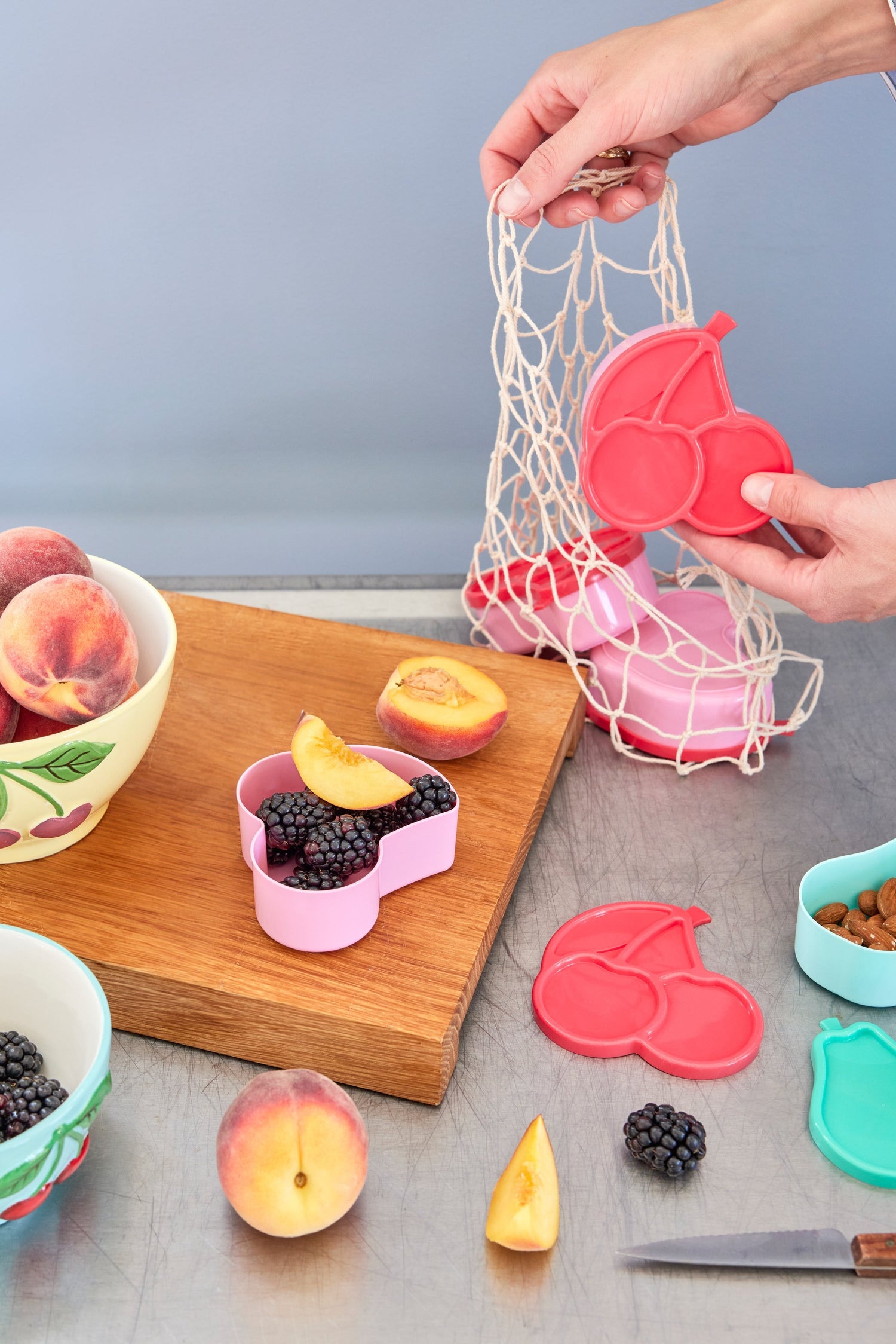 Oppbevaringsbokser, sett med 4 – kirsebær