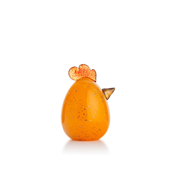 Glass Høne Egg Oransje 12 cm