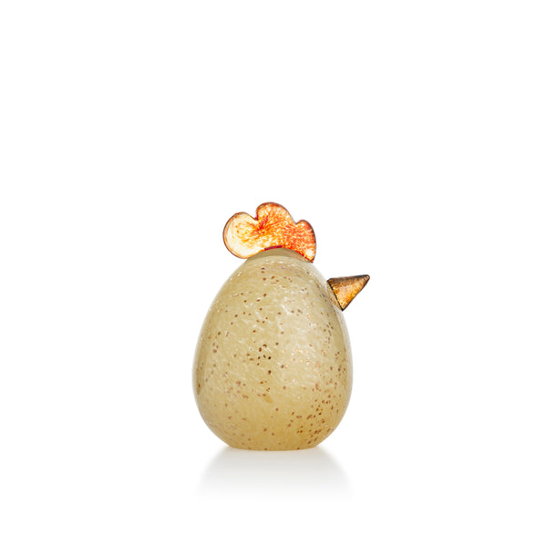 Glass Høne Egg Beige 12 cm