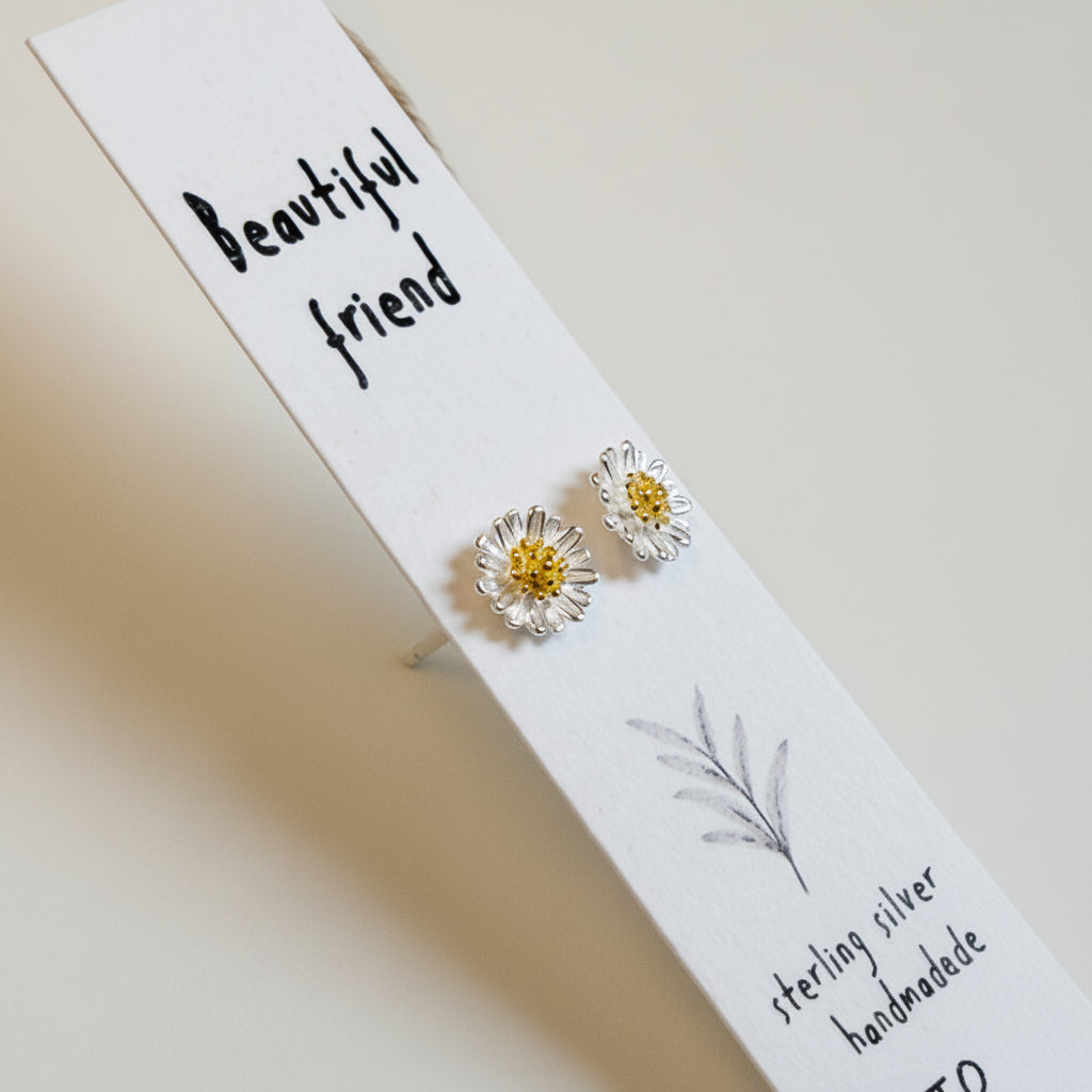 Earrings In A Message Bottle 'Beautiful friend' - silver