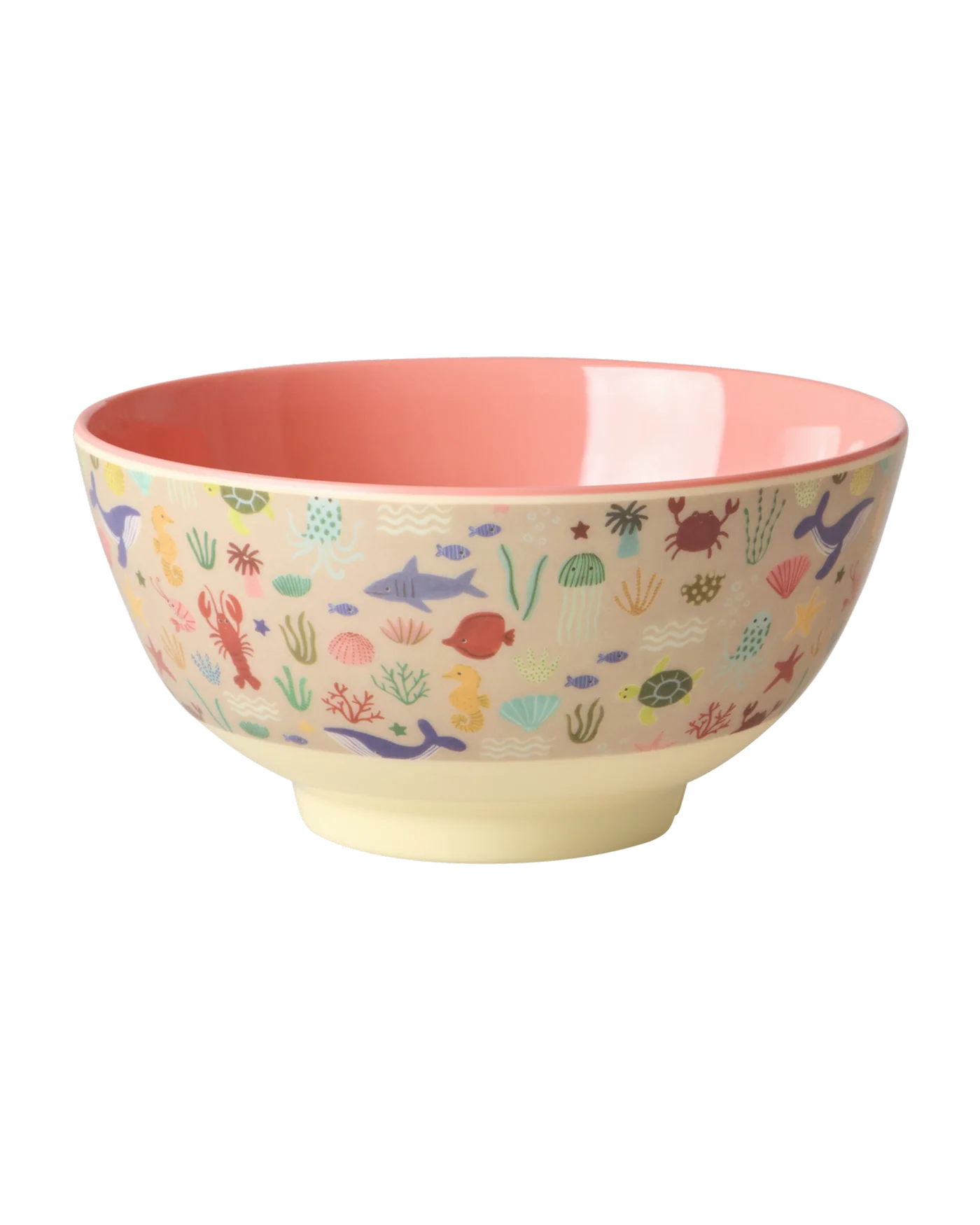 Melamine Bowl Medium Coral Ocean