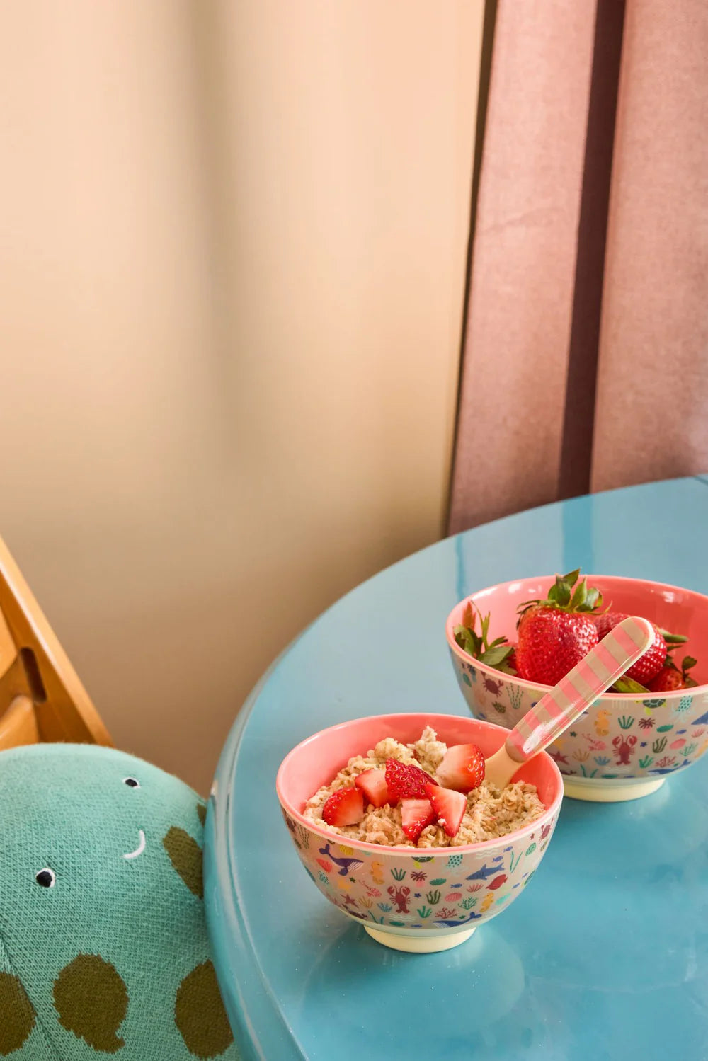 Melamine Bowl Medium Coral Ocean