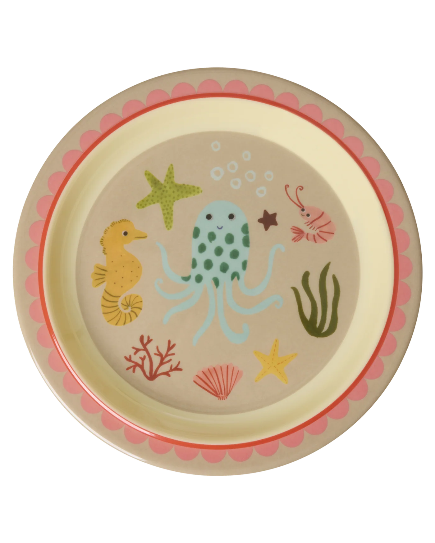 Melamine Kids Lunch Plate Coral Ocean