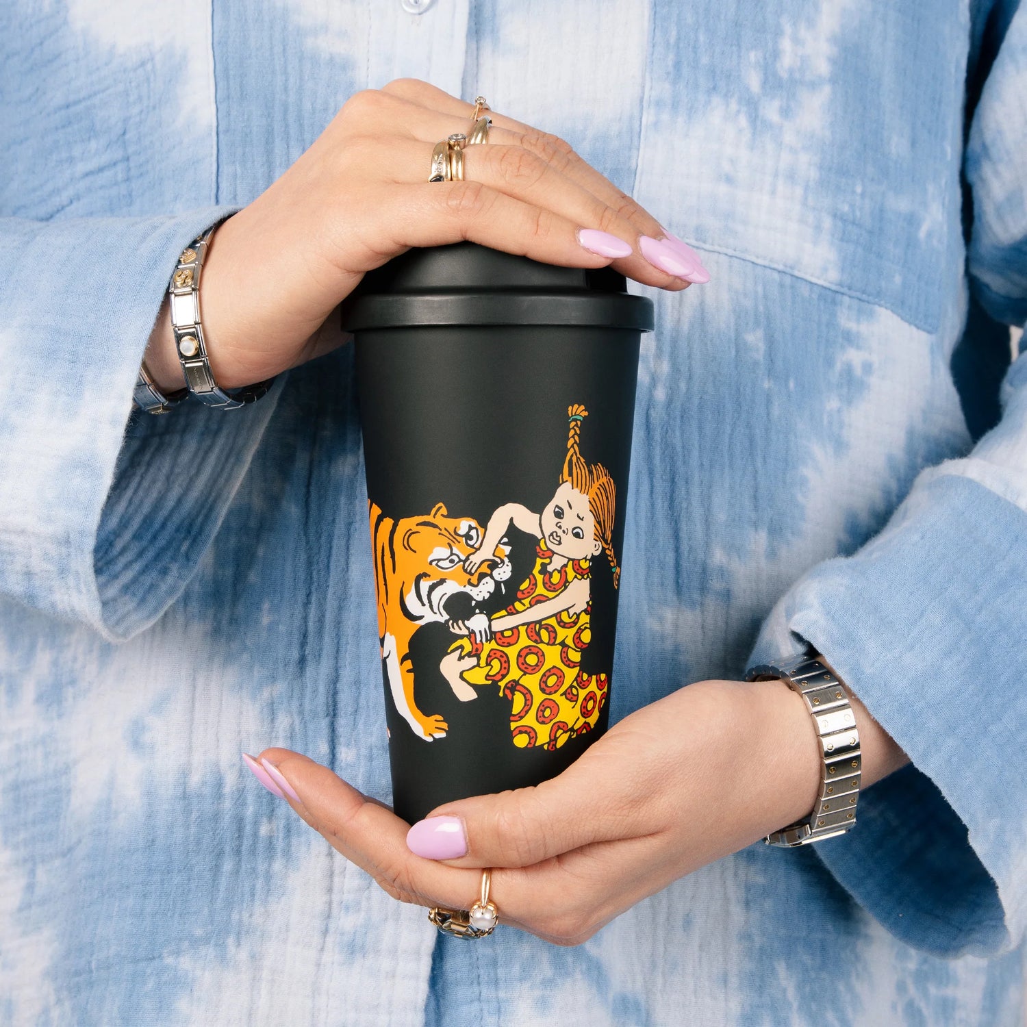 Pippi Reisekopp Tiger Svart