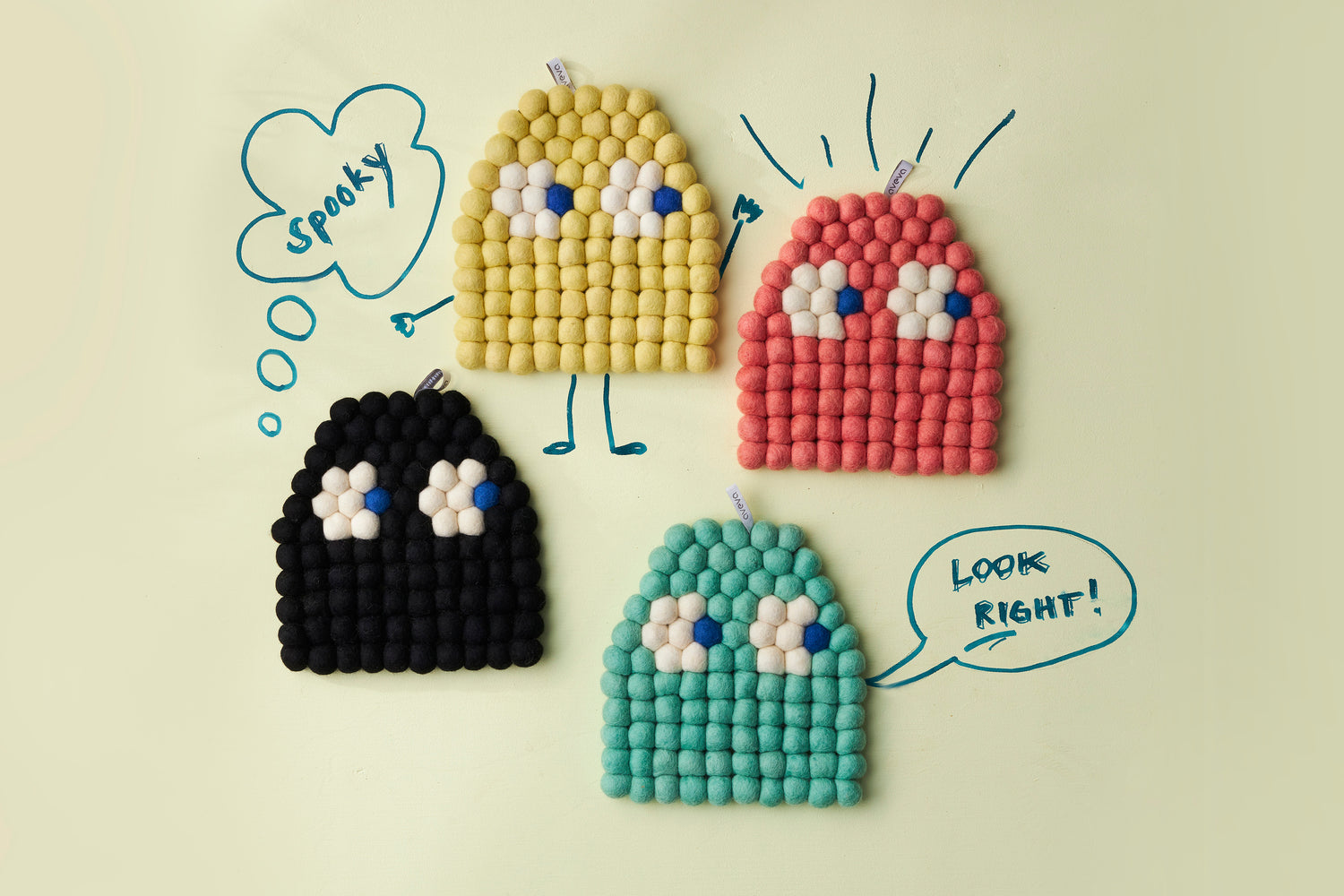 Ull trivet Spooky sitron