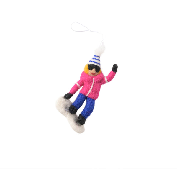 Little hangings Ullpynt snøbrett rosa