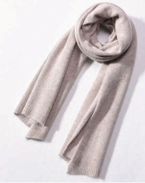 Skjerf Cashmere 60% Lysebrun