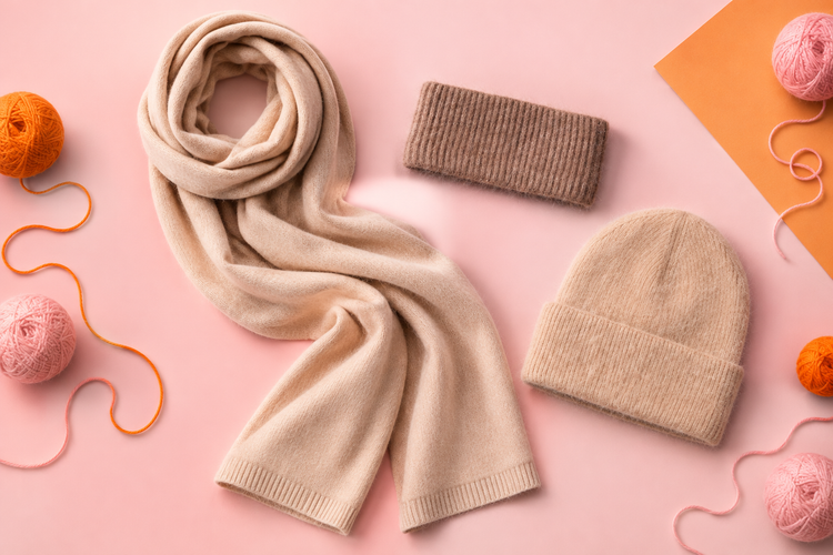 Pink and orange overhead flat lay