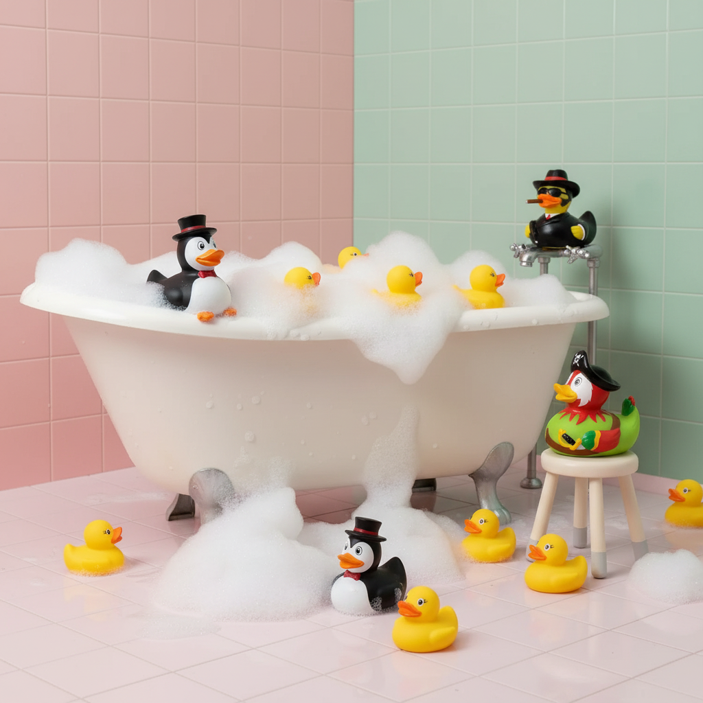 Rubber Ducks Bathroom Banner