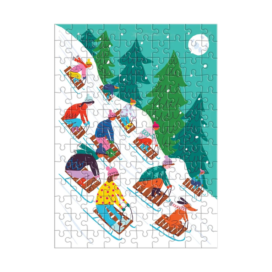 Puzzle ornament Winter sledding 130 pc