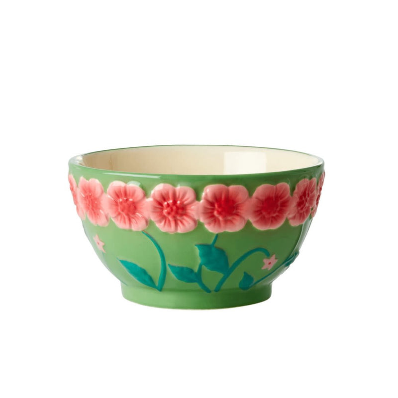 Keramikkskål Sage Green Blomster