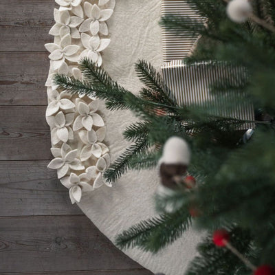 Juletreteppe Med Dekor Snø 110 cm