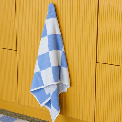 Check Badehåndkle Sky Blue
