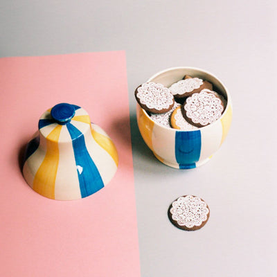 Sobremesa Cookie Jar Stripe Blå/Gul